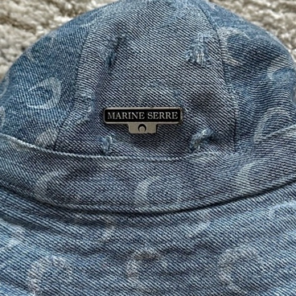 Marine Serre Blue Denim Bucket Hat - Picture 4 of 5